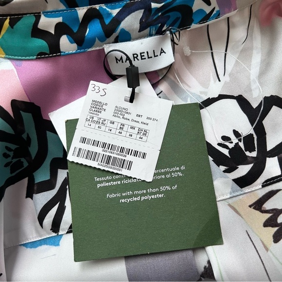 NWT MARELLA Alcuno Graphic Print Mini Shirt Dress Sz 14 US - Picture 12 of 15